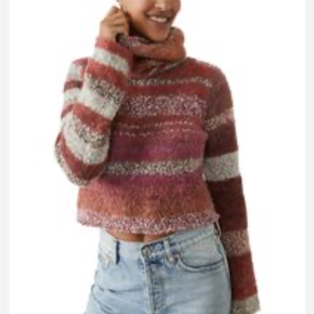 Free people striped turtleneck sweater size XS